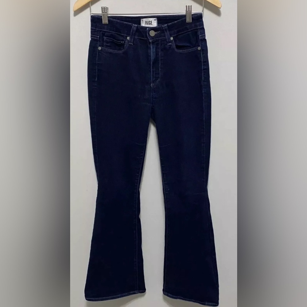 Paige Jeans Womens 27 (Actual 26x29.5) Blue High Rise Bell Canyon Flare Stretch